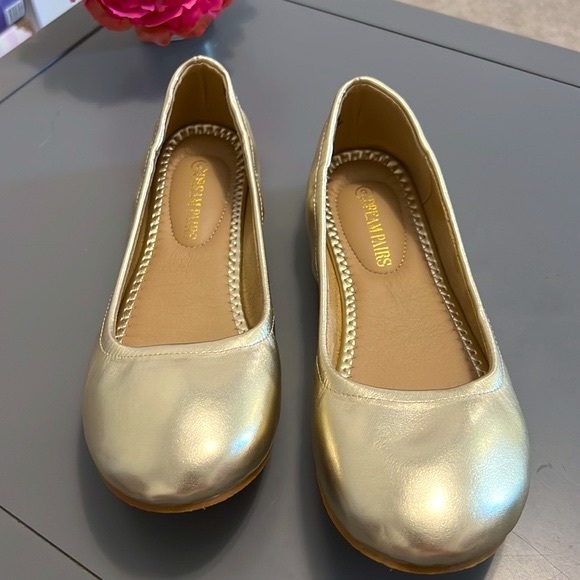 Dream Pairs Gold Metallic Round Toe Cushioned Ballet Flat Wedding Shoes - Picture 3 of 13